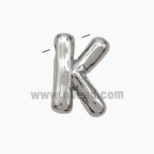 Copper Letter-K Pendant Platinum Plated