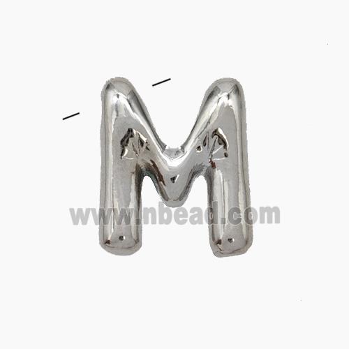 Copper Letter-M Pendant Platinum Plated