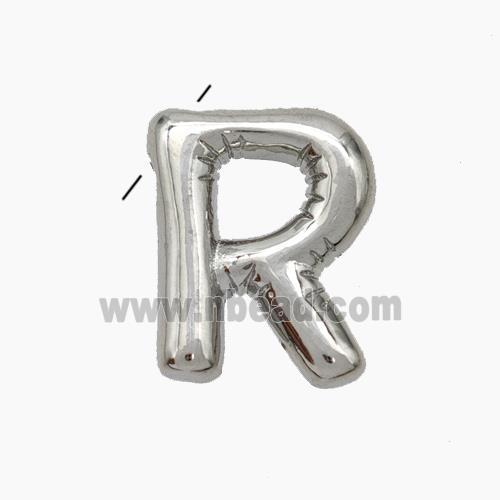 Copper Letter-R Pendant Platinum Plated