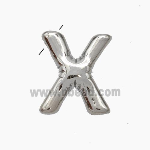 Copper Letter-X Pendant Platinum Plated