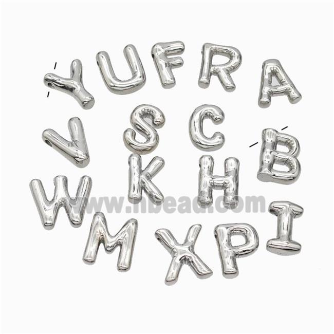 Copper Alphabet Pendant Mix Letters Platinum Plated