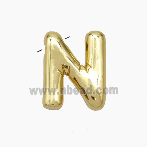 Copper Letter-N Pendant Gold Plated