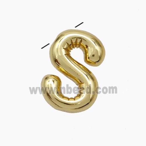 Copper Letter-S Pendant Gold Plated