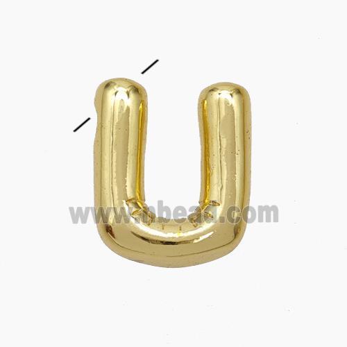 Copper Letter-U Pendant Gold Plated