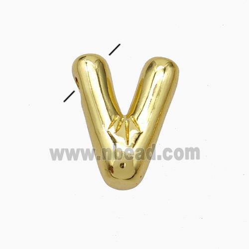 Copper Letter-V Pendant Gold Plated