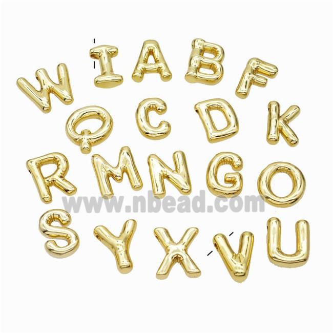 Copper Alphabet Pendant Mix Letters Gold Plated