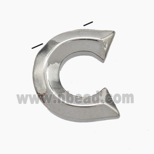 Copper Letter-C Pendant Platinum Plated