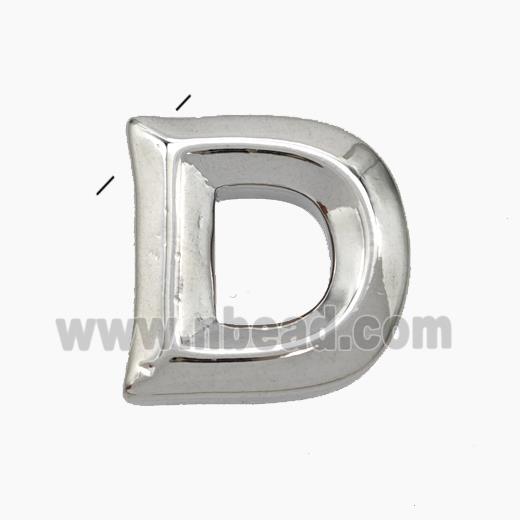 Copper Letter-D Pendant Platinum Plated