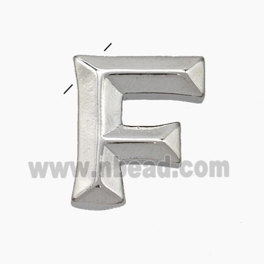 Copper Letter-F Pendant Platinum Plated