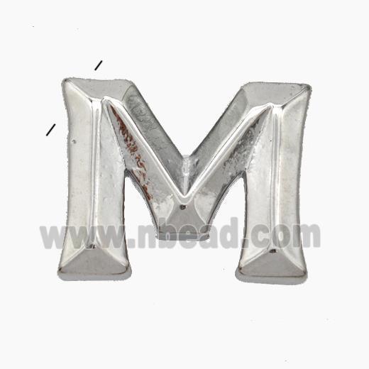 Copper Letter-M Pendant Platinum Plated