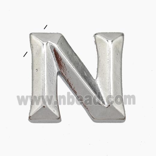 Copper Letter-N Pendant Platinum Plated