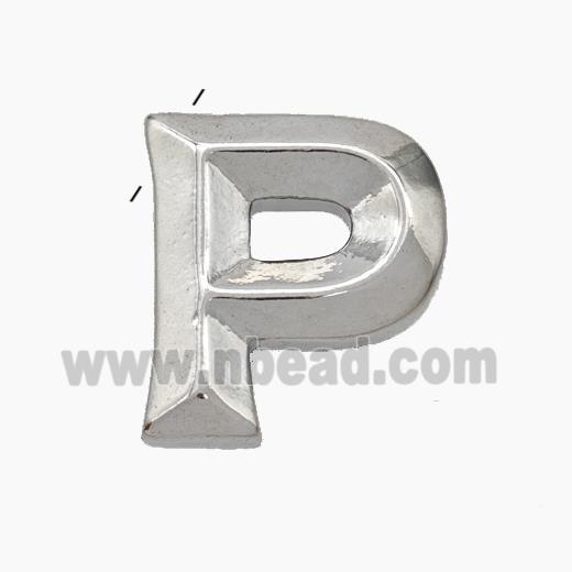 Copper Letter-P Pendant Platinum Plated