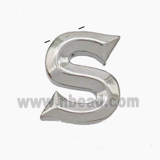 Copper Letter-S Pendant Platinum Plated