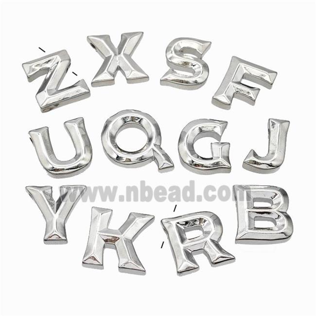 Copper Alphabet Pendant Mixed Letters Platinum Plated