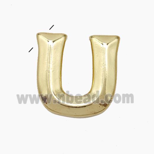 Copper Letter-U Pendant Gold Plated