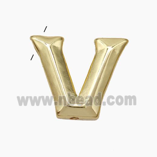 Copper Letter-V Pendant Gold Plated