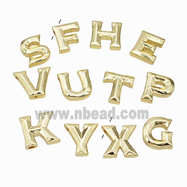 Copper Alphabet Pendant Mix Letters Gold Plated