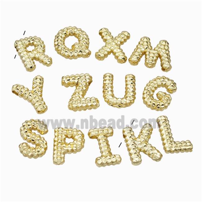 Copper Alphabet Pendant Mix Letters Gold Plated