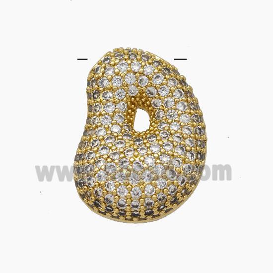 Copper Letter-D Pendant Pave Zirconia Gold Plated