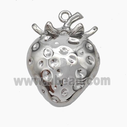 Copper Strawberry Charms Pendant Platinum Plated