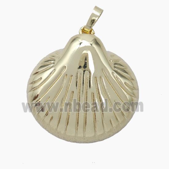 Scallop Shell Charms Copper Pendant Gold Plated