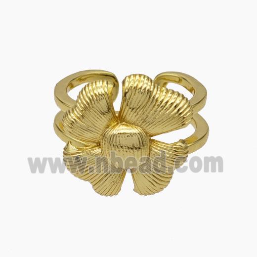 Copper Flower Rings Gold Plated