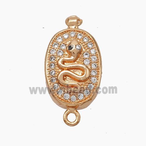 Copper Snake Connector Pave Zirconia Chinese Zodiac Rose Gold