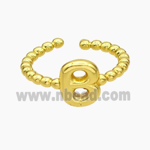 Copper Letter-B Rings Gold Plated