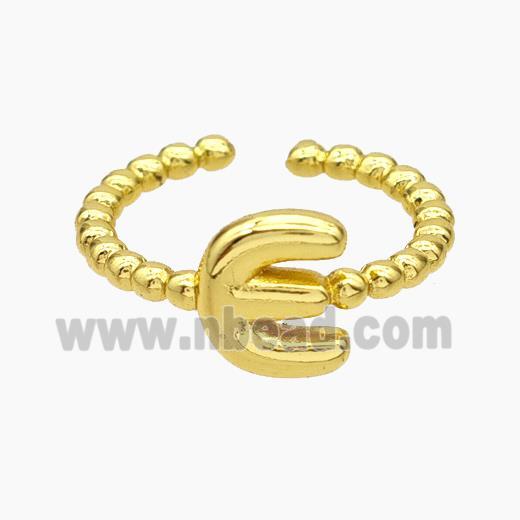 Copper Letter-E Rings Gold Plated