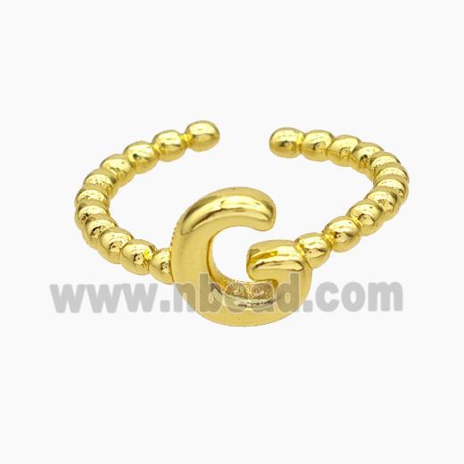 Copper Letter-G Rings Gold Plated