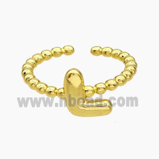 Copper Letter-L Rings Gold Plated