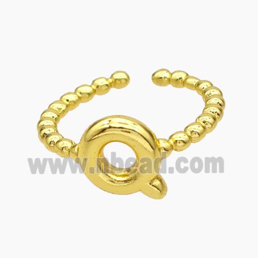 Copper Letter-Q Rings Gold Plated