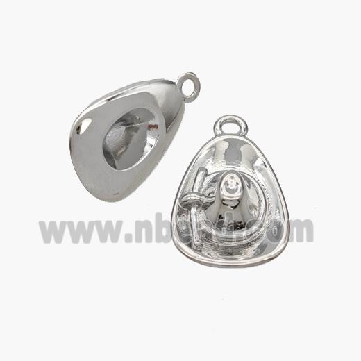 Hat Charms Copper Pendant Platinum Plated