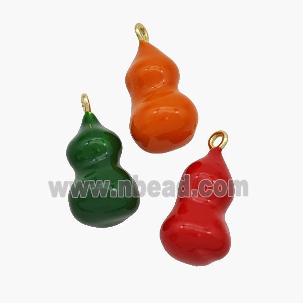 Copper Gourd Pendant Enamel Gold Plated Mixed