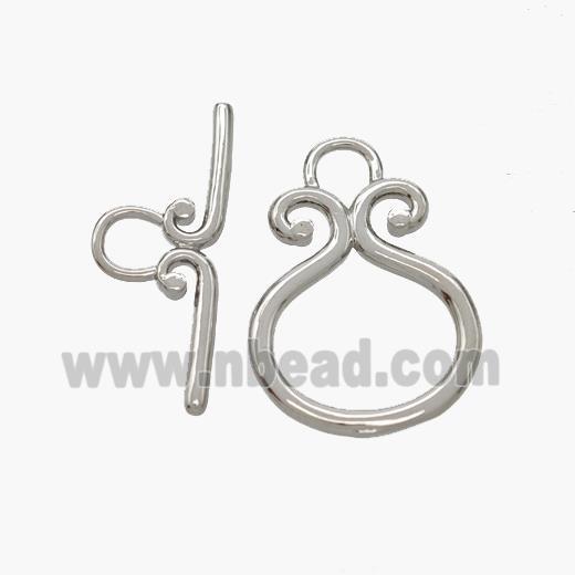 Copper Toggle Clasp Platinum Plated