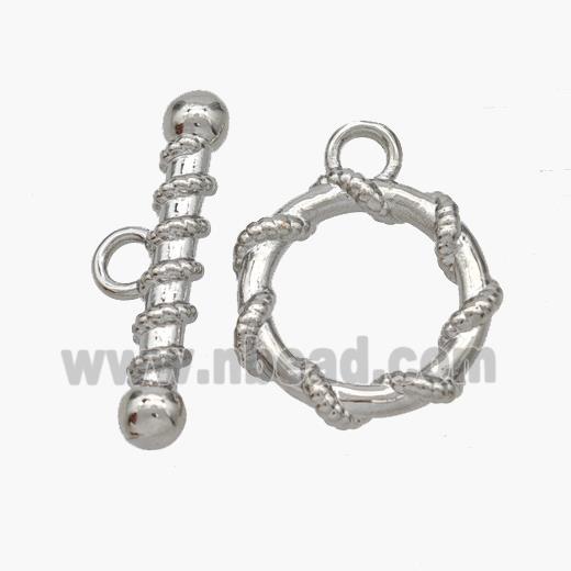 Copper Toggle Clasp Platinum Plated