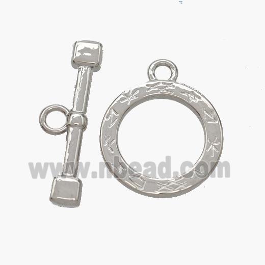 Copper Toggle Clasp Platinum Plated