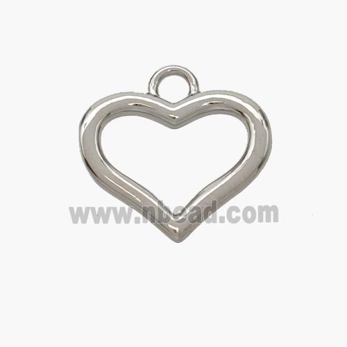 Copper Heart Pendant Platinum Plated