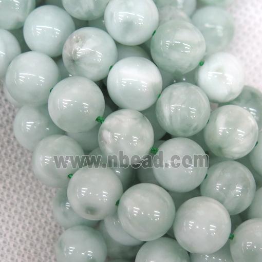 Green Snowflake Angelite Beads Smooth Round
