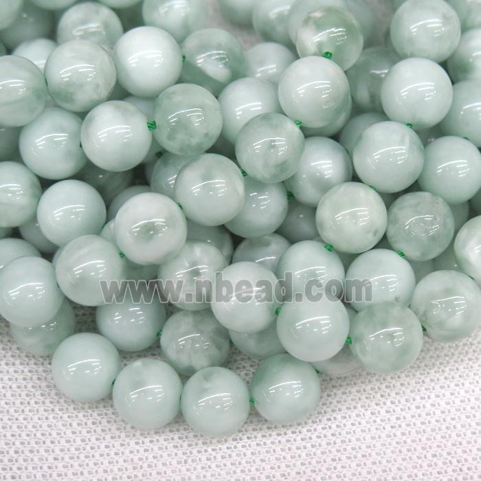Green Snowflake Angelite Beads Smooth Round