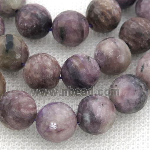 purple Charoite Beads, faceted round