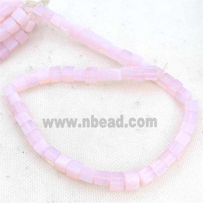 Pink Opalite Cube Beads