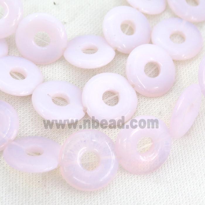 Pink Opalite Donut Beads