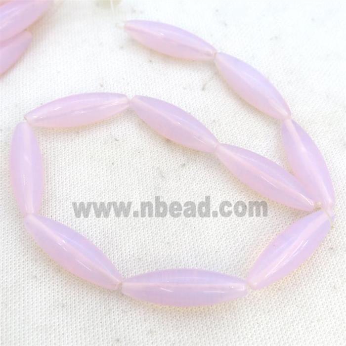 Pink Opalite Rice Beads