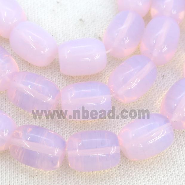 Pink Opalite Barrel Beads Smooth