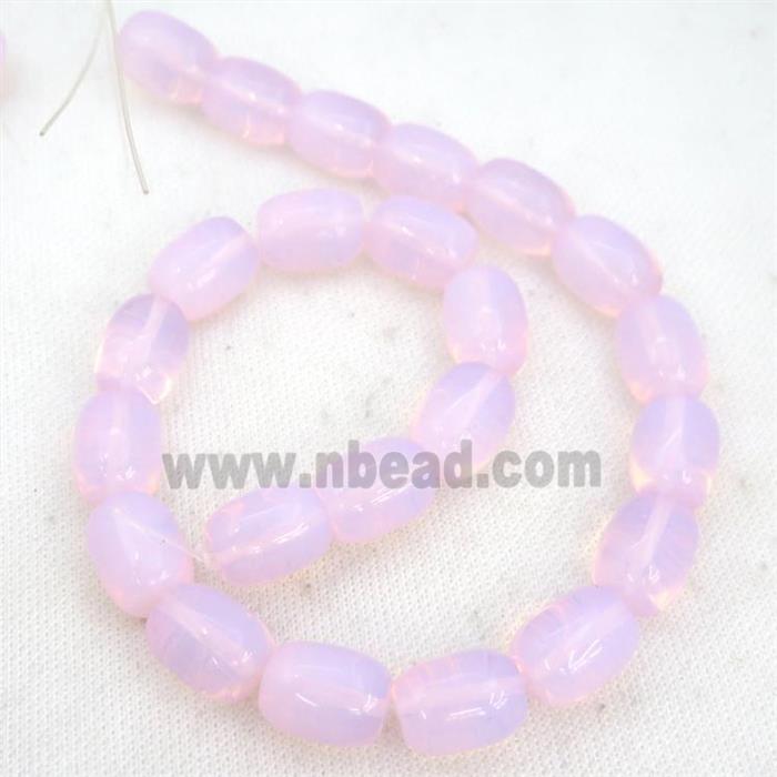 Pink Opalite Barrel Beads Smooth