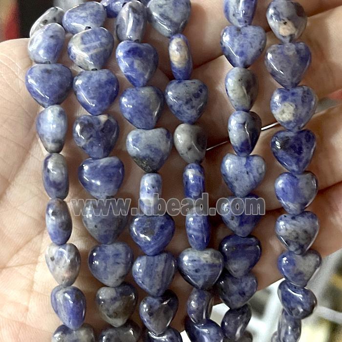 Blue Sodalite Heart Beads