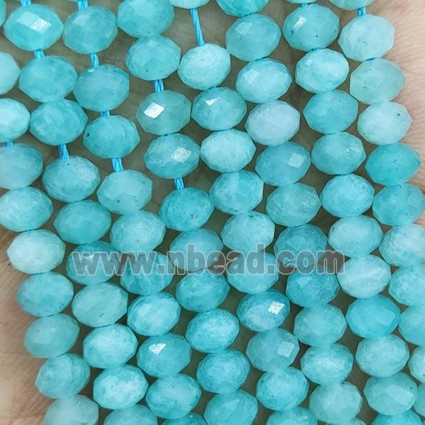 Natural Green Amazonite Beads Faceted Rondelle