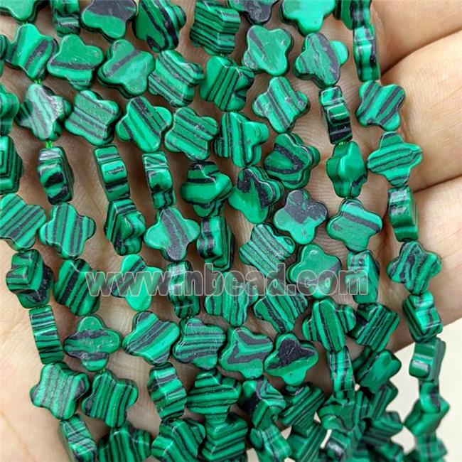 Green Synthetic Malachite Clover Beads