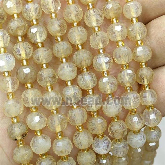 Natural Coffee Synthetic Quartz Beads Faceted Rondelle